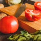 Tomatoes on cutting board