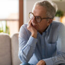 Older man thinking about active surveillance and focal therapy