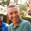 Three men celebrating Men's Health Month